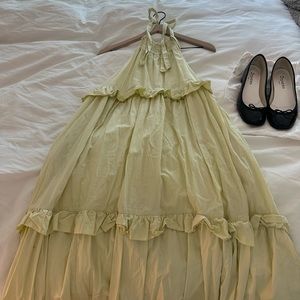 FREE PEOPLE full length frilly sundress with a bow